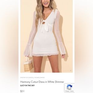 NEVER WORN Cutout Dress in White Shimmer